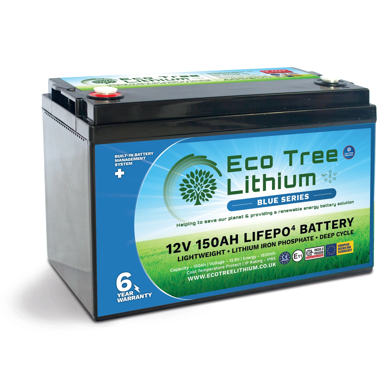 Eco Tree Lithium 12V 150Ah Bluetooth heated Type 31 LiFePO4 battery